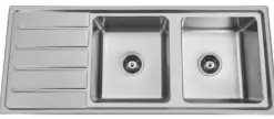 1200Mm Square-Edge Stainless Steel Double Kitchen Sink (Rhb) 1