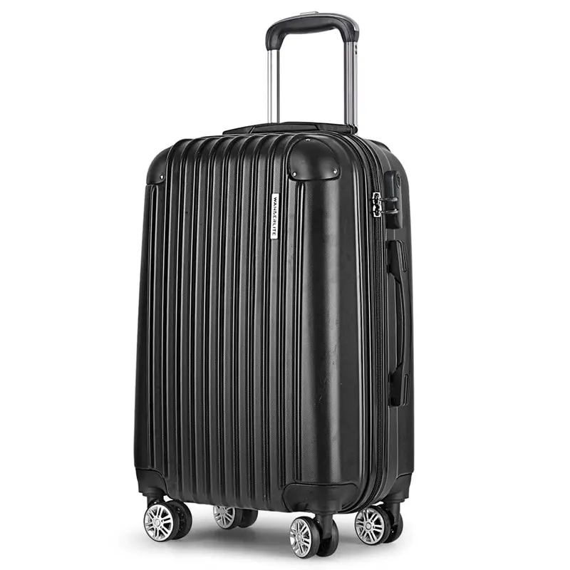 20-Inch Compact Hard Suitcase – Tsa-Friendly Trolley, Black 1