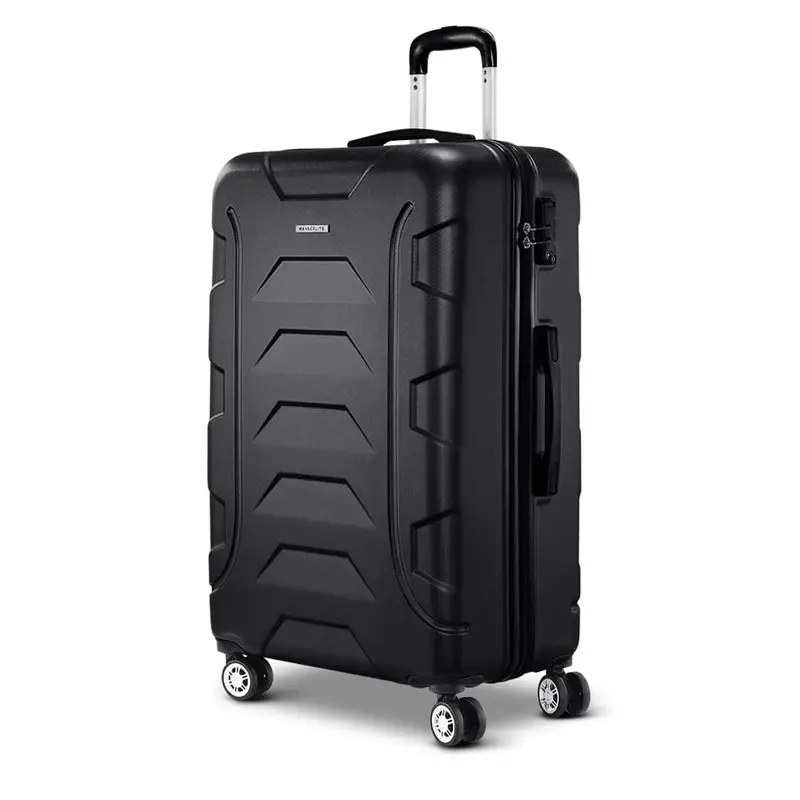 28-Inch Expandable Hard Travel Suitcase – Durable Polycarbonate, Black 1
