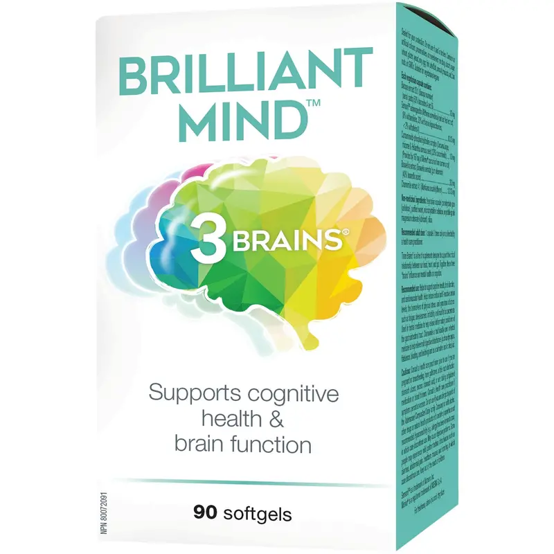 3 Brains Brilliant Mind Omega-3 Softgels – 90 Count Brain Health & Neuroprotection 1