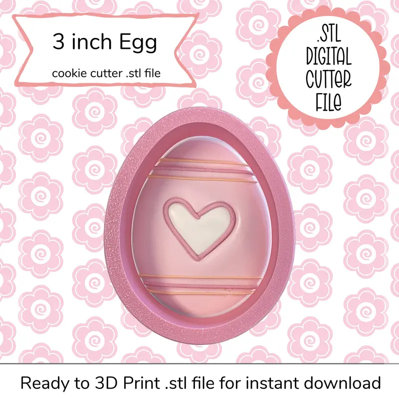 3-Inch Egg Cookie Cutter – Printable Stl Template 1