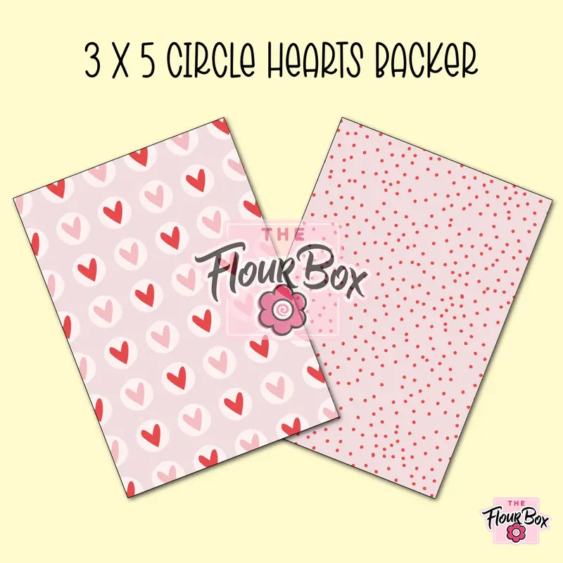 3" X 5" Circular Heart Cookie Box Backer – Pack Of 25 1