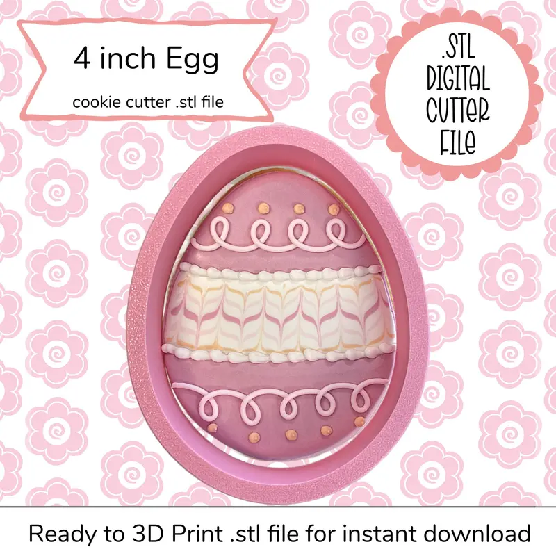 4-Inch Egg Cookie Cutter – Instant-Download Stl File 1
