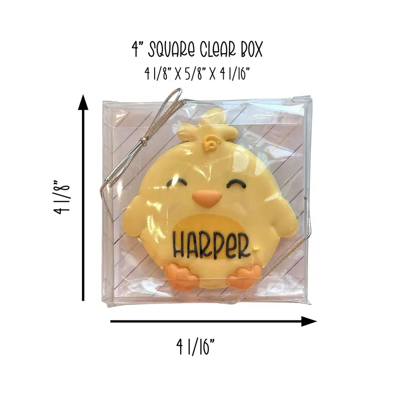 4" Square Clear Cookie Boxes – 25 Count (4.125" × 0.625" × 4.0625") 1
