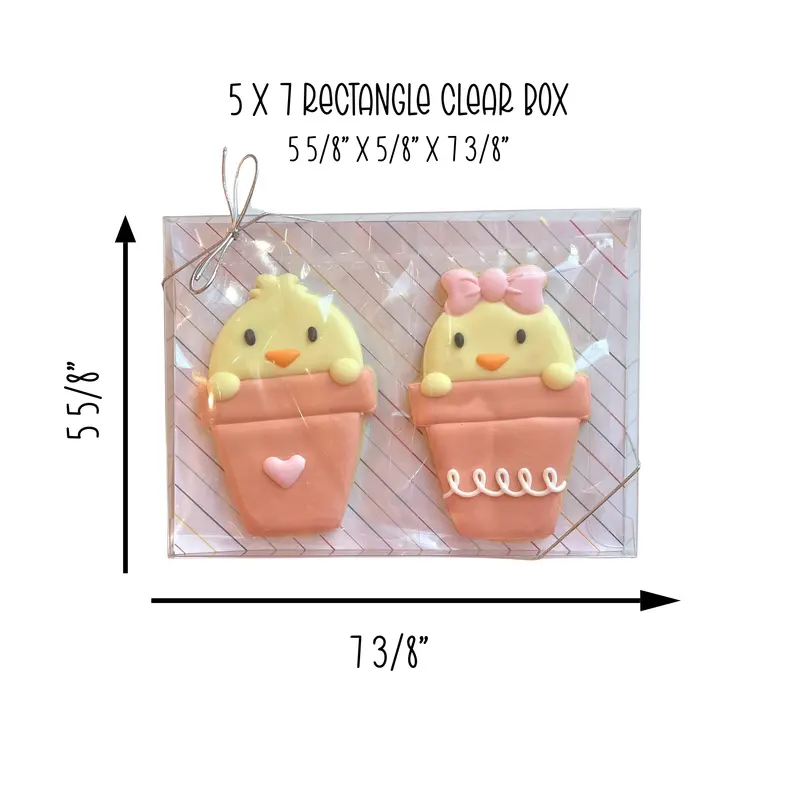 5.375" × 0.625" × 7.375" Rectangular Clear Cookie Boxes – 25 Count 1