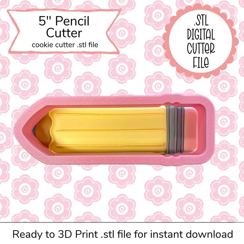5-Inch Pencil Svg Stl Digital Cutting File – Medium-Sized Cookie Or Vinyl Cut 1