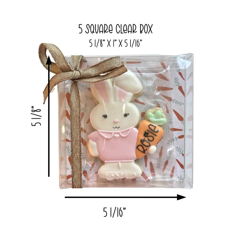 5" Square Clear Cookie Boxes – 25 Count (5.125" × 1" × 5.0625") 1