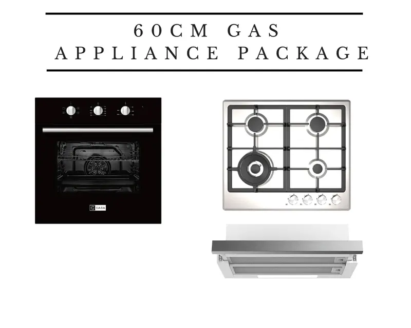 60Cm Gas Cooktop Kitchen Package With Oven & Slide-Out Rangehood 1