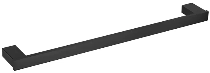 80Cm Curved Matte Black Single Towel Rail 1