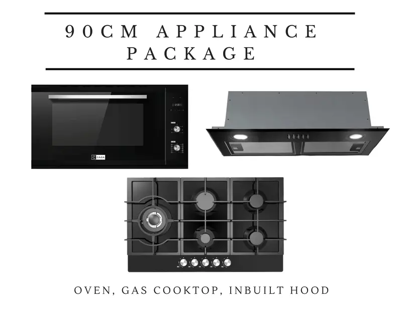 90Cm Built-In Cooking Package – Gas Cooktop, Fan-Forced Oven & Rangehood 1
