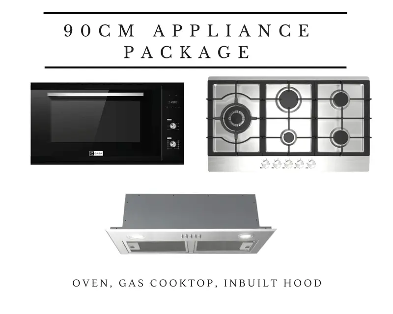90Cm Gas Cooktop Kitchen Suite With Fan-Forced Oven & Built-In Hood 1