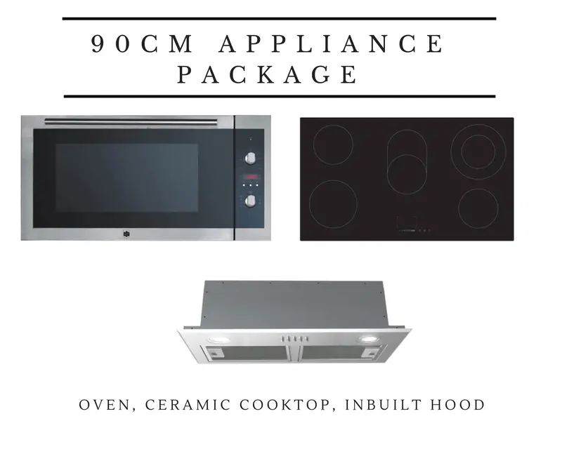 90Cm Midea Ceramic Cooktop Kitchen Suite With Fan-Forced Oven & Rangehood 1