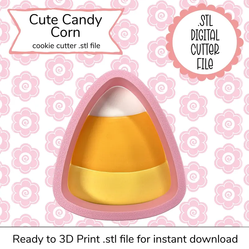 Adorable Candy Corn Stl Digital Cookie Cutter File 1