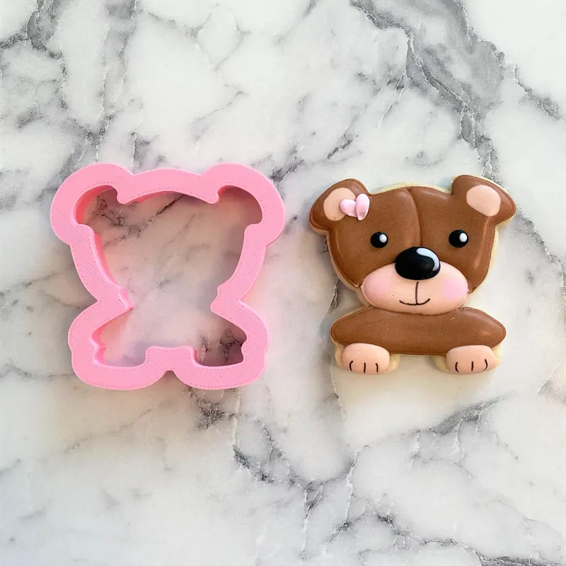Adorable Teddy Bear Bust Cookie Cutter 1