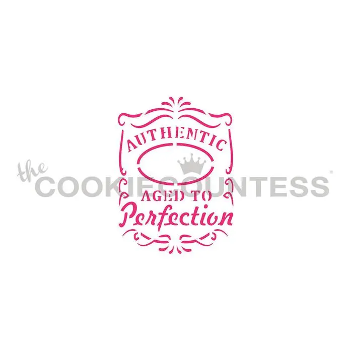 Aged To Perfection Whiskey Bottle Label Stencil 1