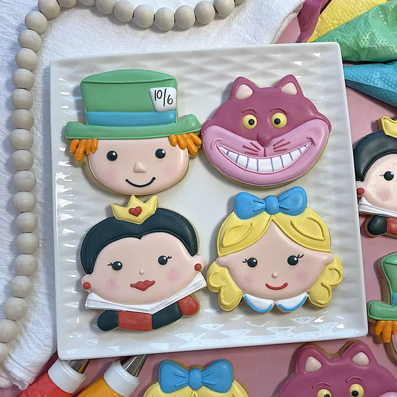 Alice In Wonderland Cookie Cutter Set – 4-Piece Metal Collection 1