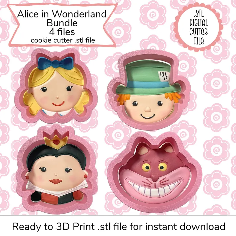 Alice In Wonderland Stl Cutter Bundle – Digital 3D Printable Files 1