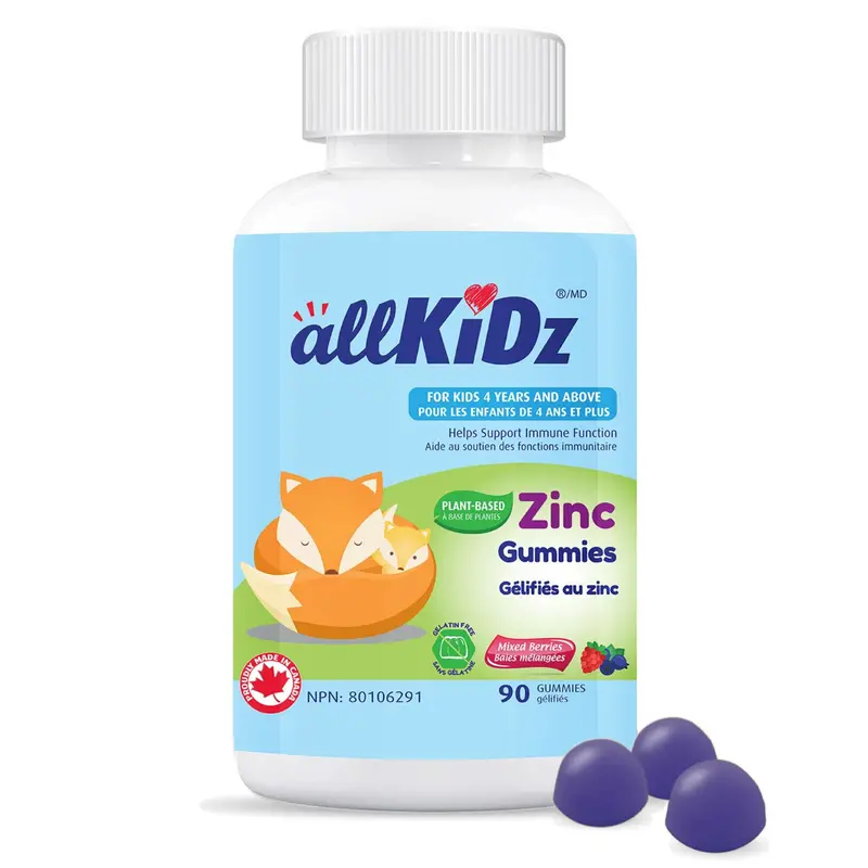 Allkidz Zinc Immune Support Gummies – Chewable Zinc Supplement, 90 Gummies 1