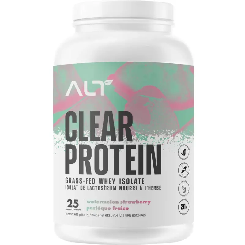 Alt Nutrition Clear Protein – Grass-Fed Whey Isolate, Watermelon Strawberry, 613G 1