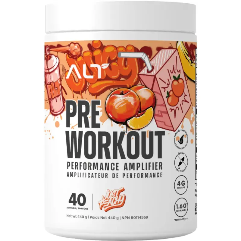 Alt Nutrition Just Peachy Pre-Workout Powder – Fruity Blend, 440G 1