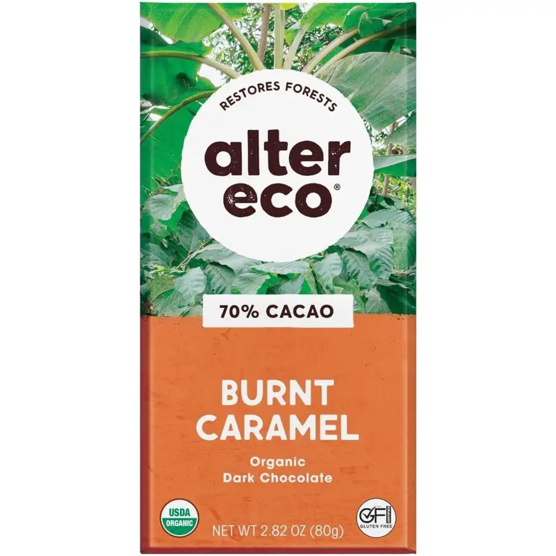 Alter Eco Burnt Caramel Organic Dark Chocolate Bar – 80 G Rich, Smooth, Ethically Sourced 1