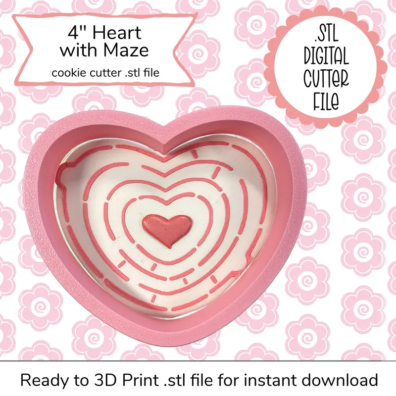 Amazing Heart Cookie Cutter + Svg Stencil – Digital Download 1