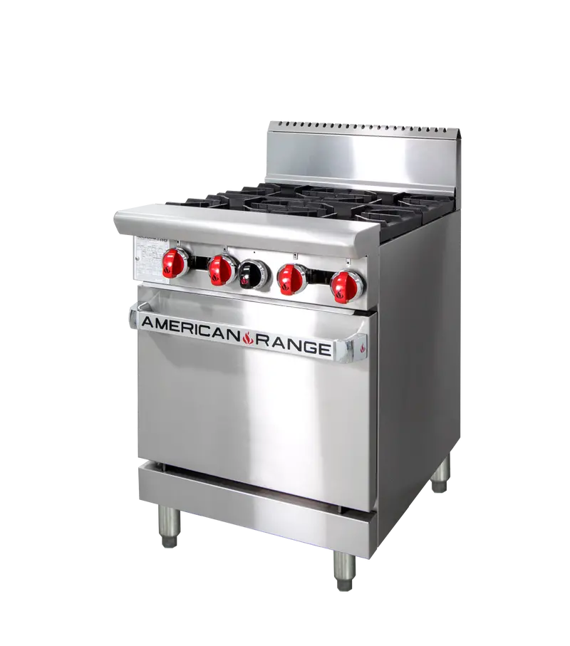 American Range Aar.4B 24" Space-Saving Oven Range With 4 Open Burners 1
