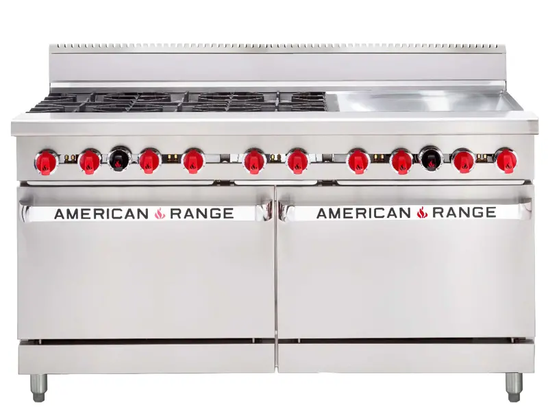 American Range Aar.6B.24G 60" Dual-Function Oven Range: 6 Burners + 24" Griddle 1