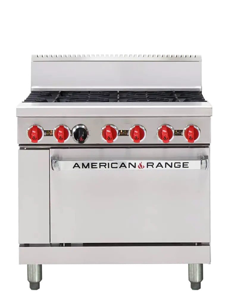 American Range Aar.6B 36" Professional Oven Range Featuring 6 Open Burners 1
