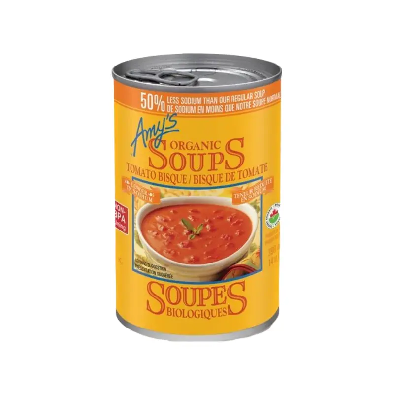 Amy'S Low-Sodium Tomato Bisque – 398 Ml Lighter Creamy Tomato Option 1