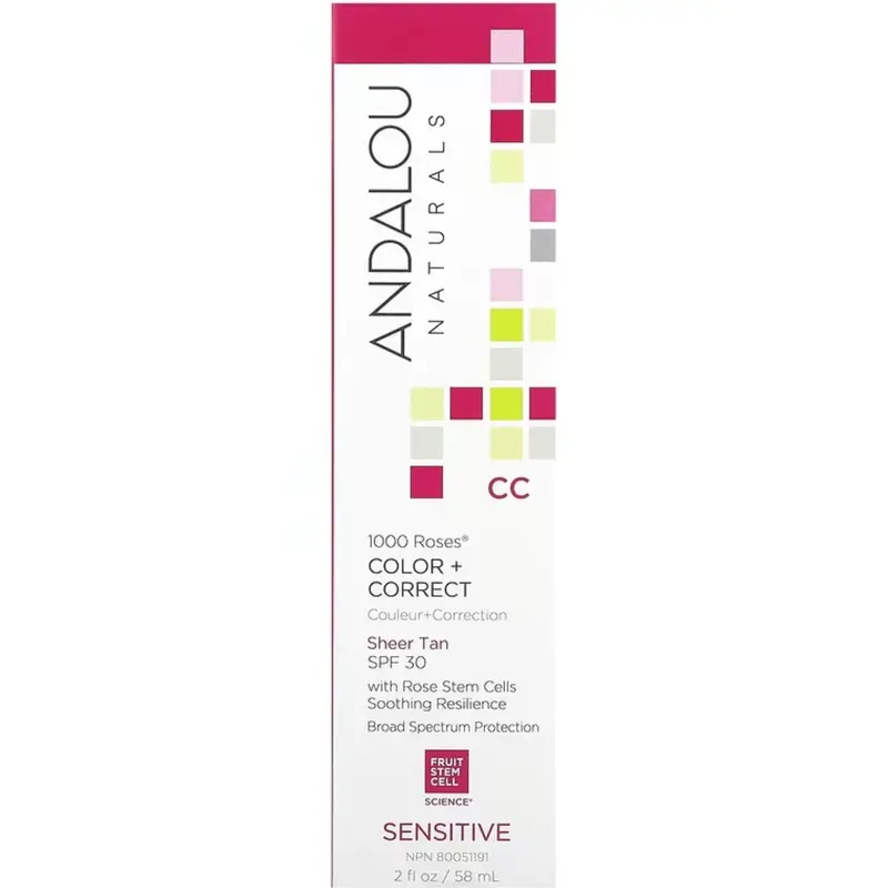 Andalou 1000 Roses Cc Cream – Sheer Tint, Spf 30, Tan Shade, 58Ml 1
