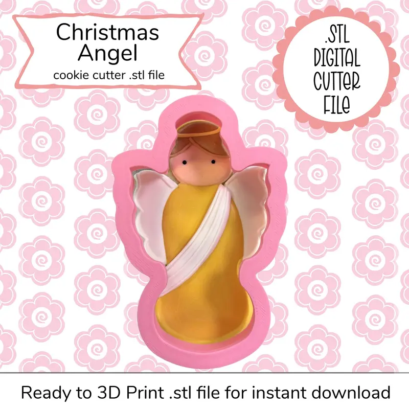 Angel Cookie Cutter Stl – Festive Christmas 3D Printable Template 1