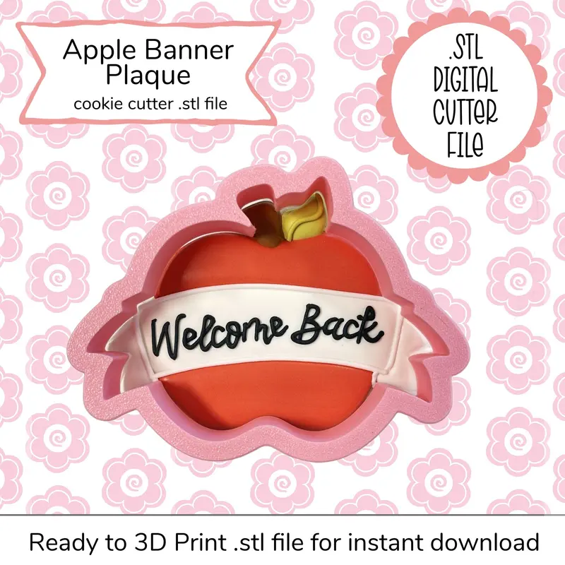 Apple Banner Svg Stl Digital Cutting File For Classroom Decor 1