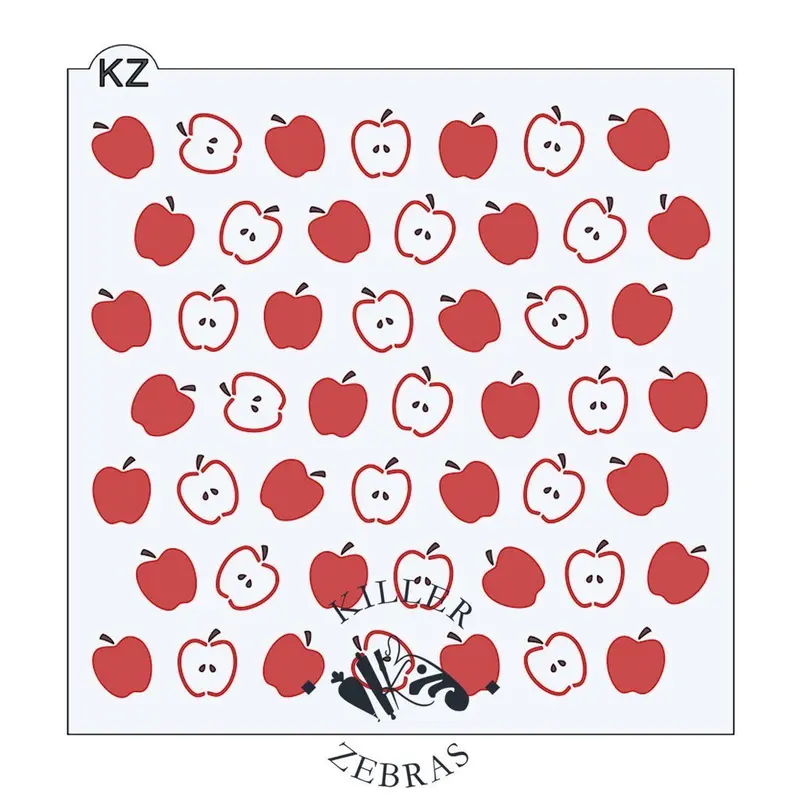 Apple Pair Stencil Set – Two-Design Kz Pattern 1
