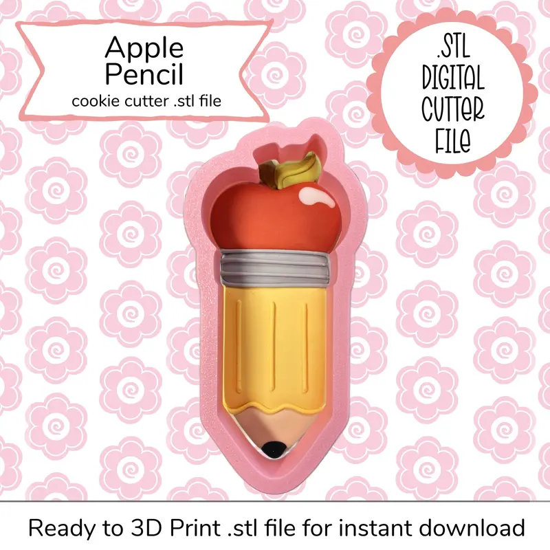 Apple Pencil-Inspired Svg Stl Digital Cut File For Tech-Savvy Educators 1
