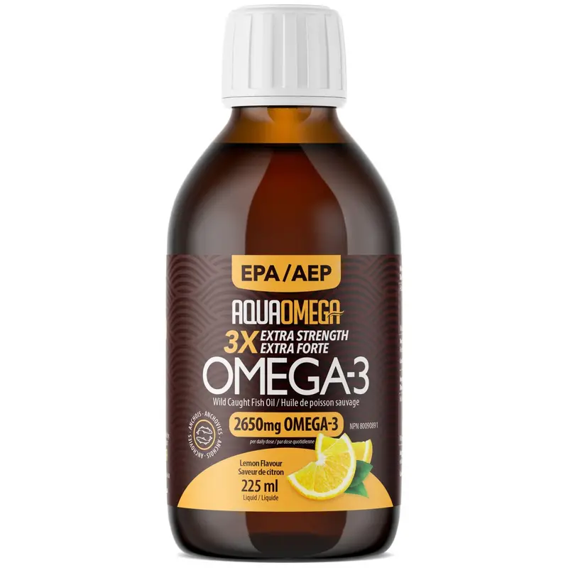 Aquaomega 3X High-Potency Epa Omega-3 Liquid – Lemon Flavor – 225 Ml 1