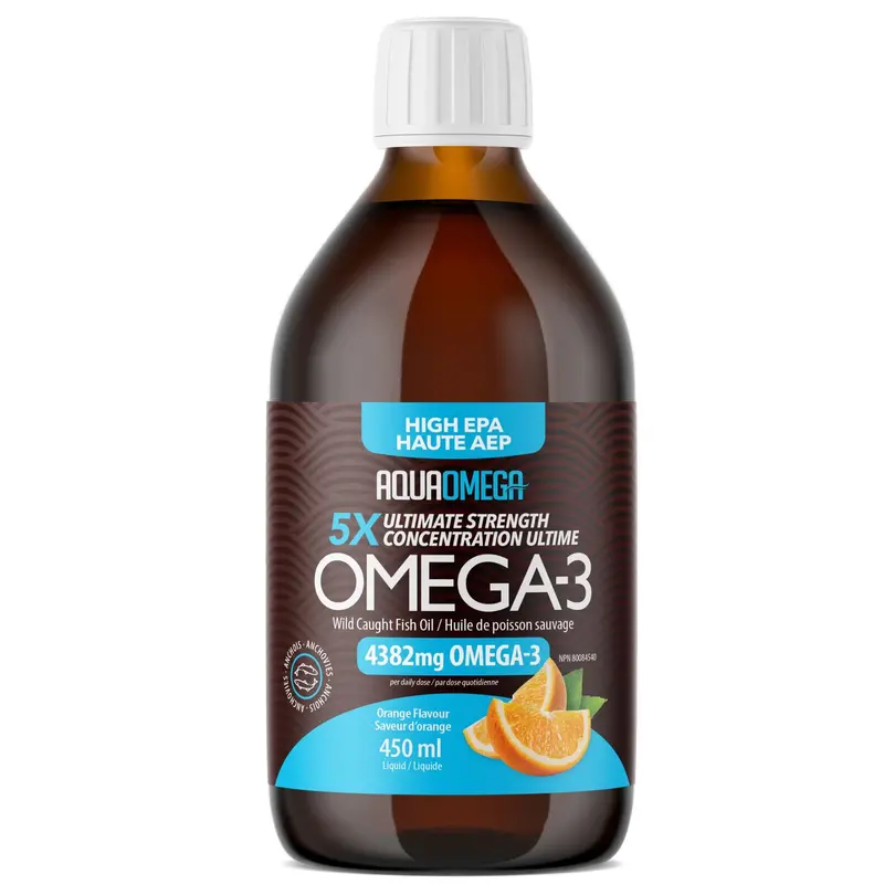 Aquaomega 5X High-Epa Omega-3 Liquid – Orange Flavor – 450 Ml 1