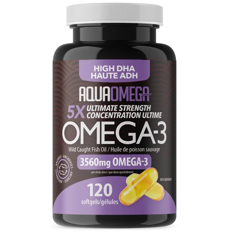 Aquaomega 5X Ultimate Dha Omega-3 Softgels – Brain & Eye Health Support, 120 Count 1