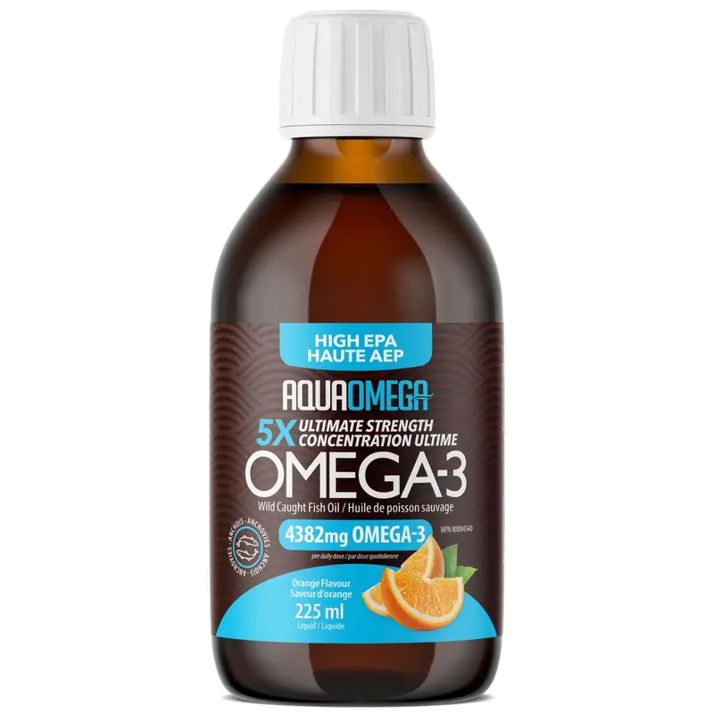 Aquaomega 5X Ultimate Epa Omega-3 Liquid – Orange Flavor, 225Ml 1