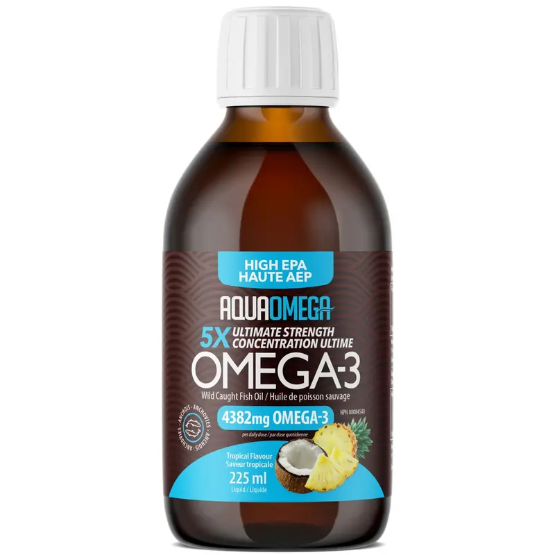 Aquaomega 5X Ultimate Epa Omega-3 Liquid – Tropical Flavor, 225Ml 1