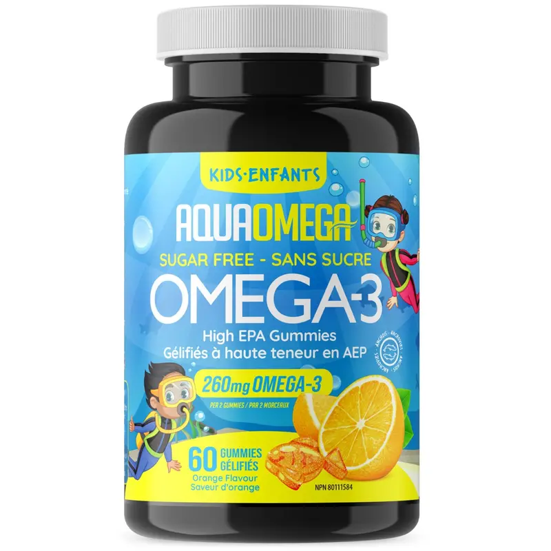 Aquaomega Kids Omega-3 Epa Gummies – Orange Flavor, 60 Count 1