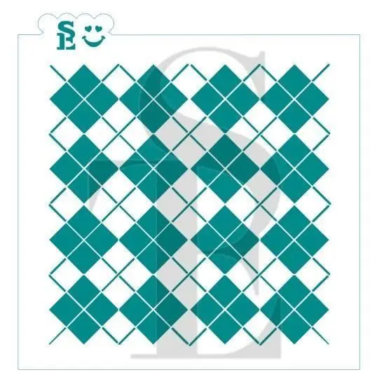 Argyle Plaid Pattern Stencil For Classic And Modern Dessert Designs 1