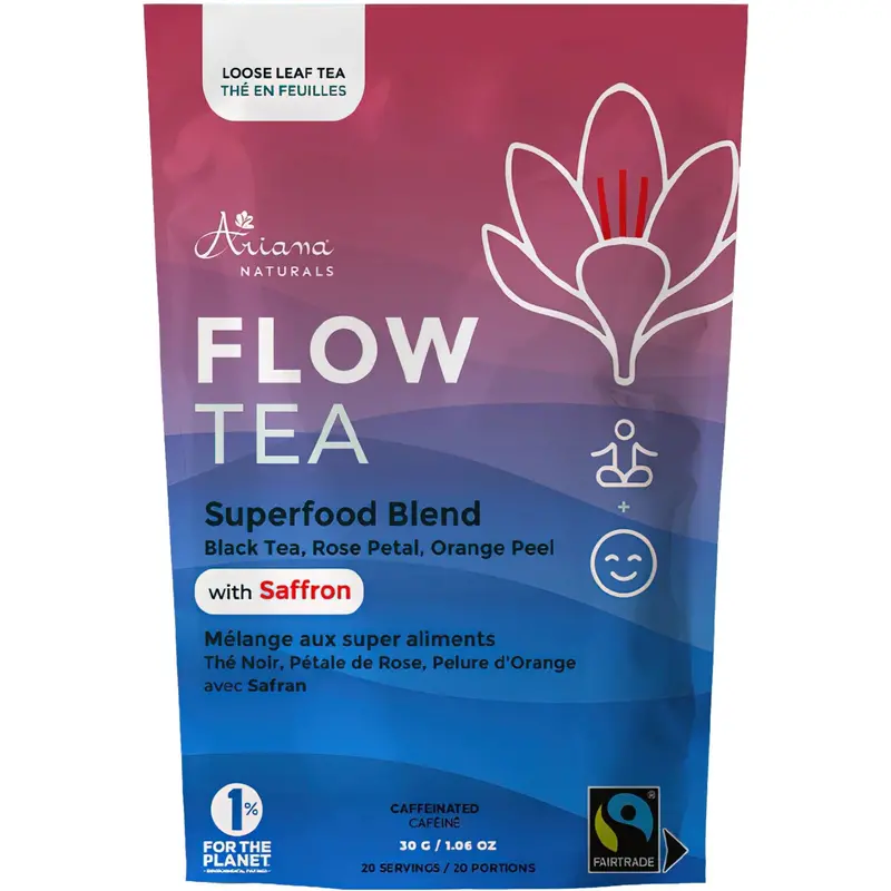 Ariana Naturals Saffron Flow Herbal Tea – Calming Superfood Blend, 30G 1
