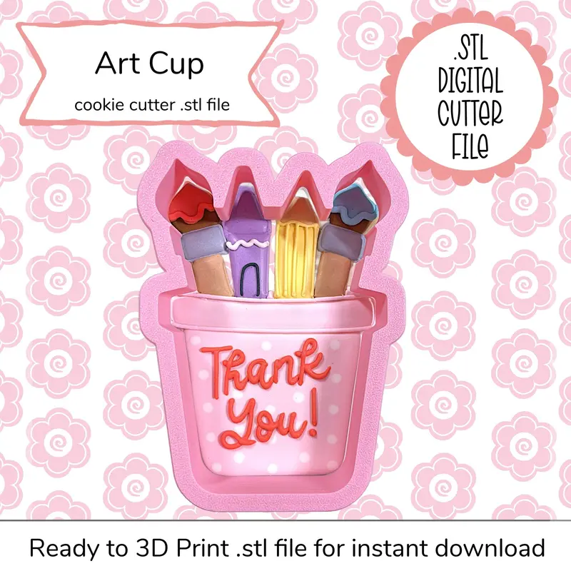 Art Supply Coffee Cup Svg Stl Digital Cut File For Creative Studios 1