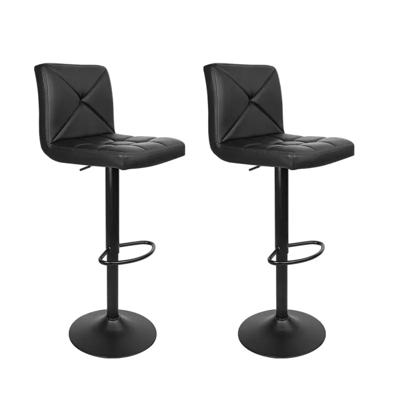 Artiss Black Pu Leather Gas-Lift Bar Stools – Height-Adjustable (Set Of 2) 1