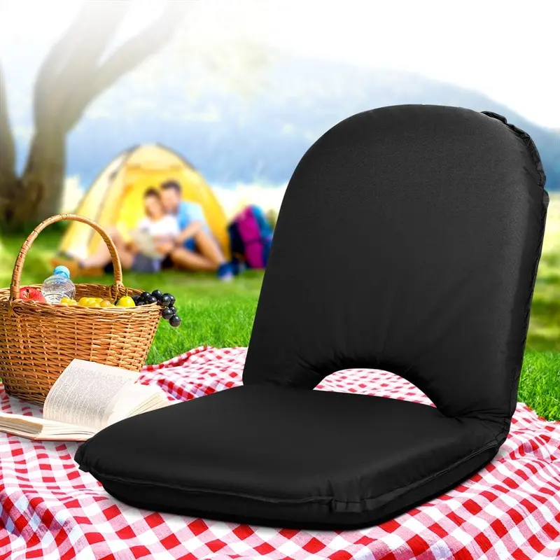 Artiss Foldable Sofa Chair – Adjustable Backrest, Steel Frame, Black Oxford Fabric 1