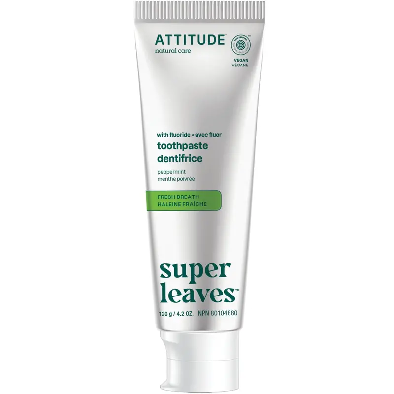 Attitude Fluoride Toothpaste – Peppermint Fresh Breath Formula, 120G 1