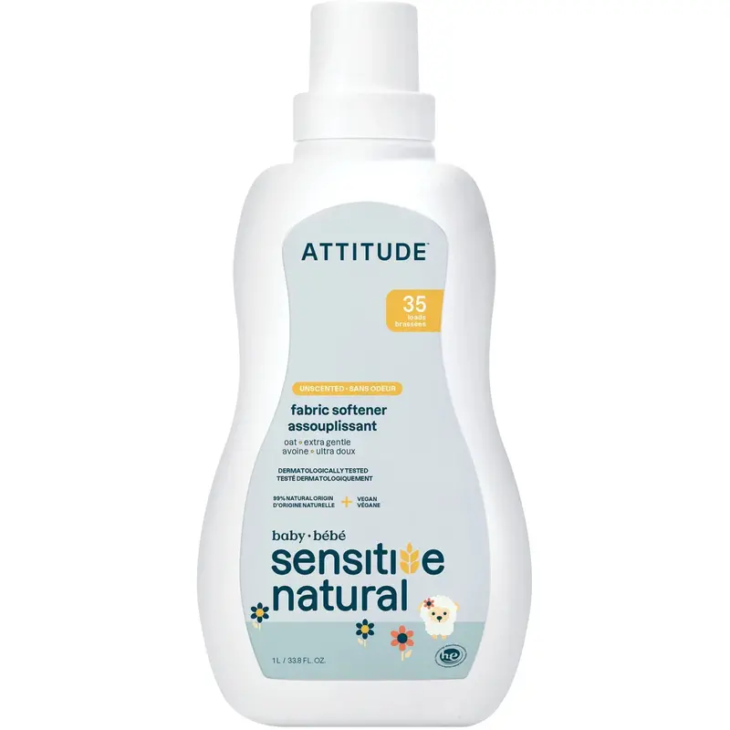 Attitude Sensitive Baby Fabric Softener – Hypoallergenic, Unscented Formula (1L = 35 Loads) 1