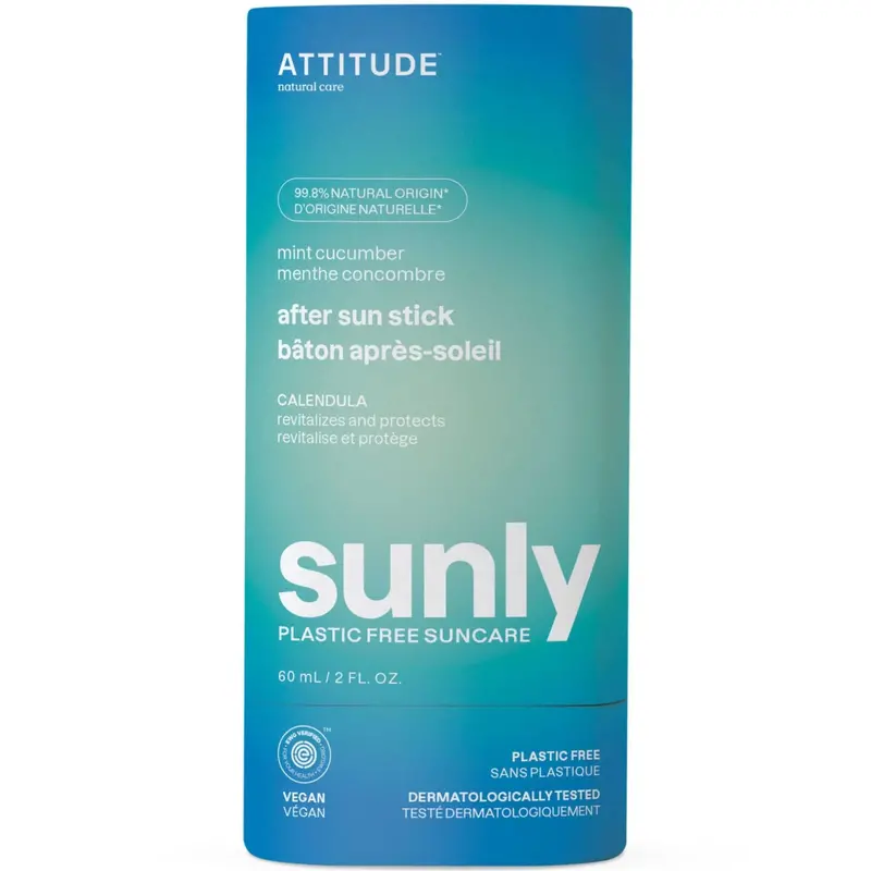 Attitude Sunly After-Sun Soothing Stick – Mint & Cucumber (60G) 1