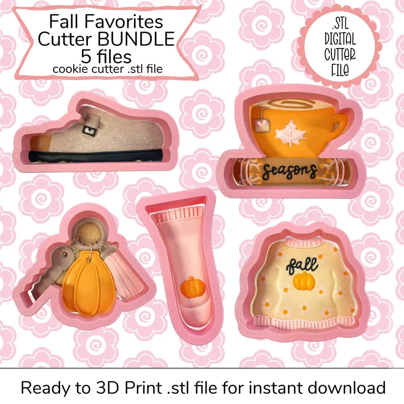 Autumn Favorites Cookie Cutter Stl Bundle – Digital File 1